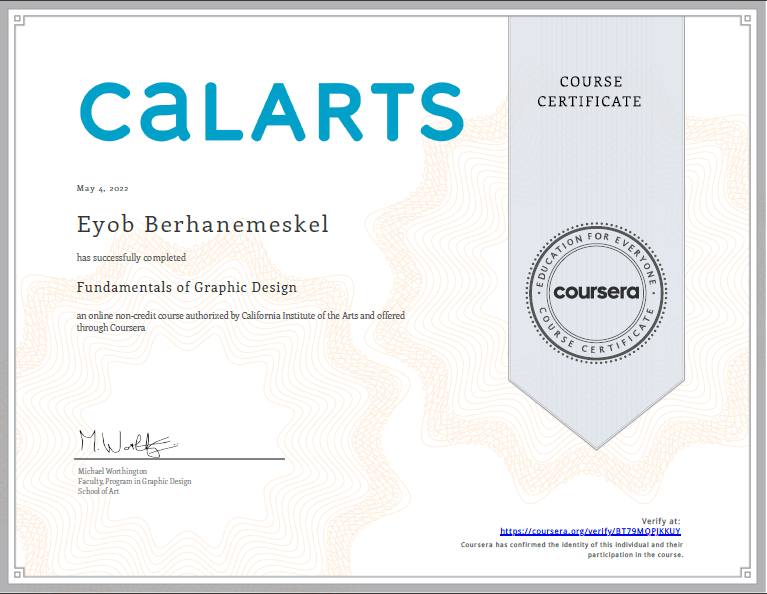 graphic design fundamental certification